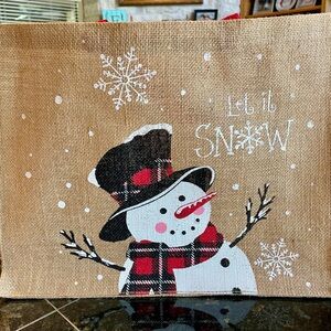 Winter Burlap Decorative Bag